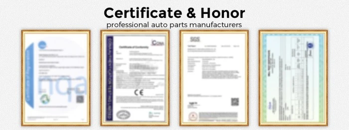 J W Auto Parts certifications including ISO9001, CE