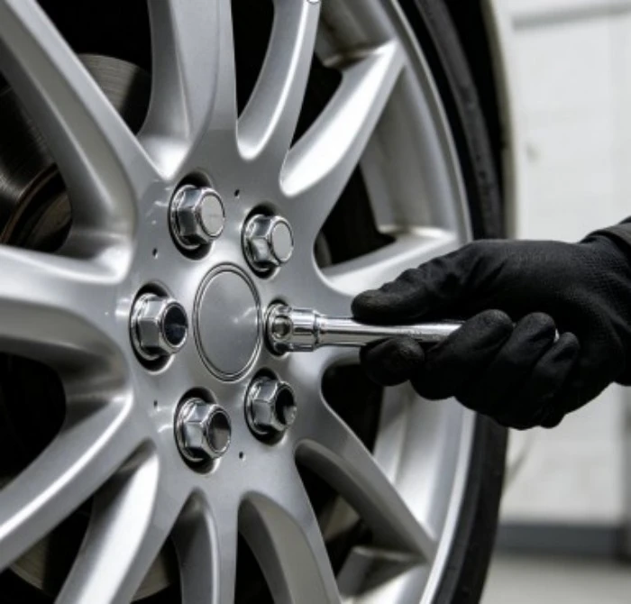 Renderings of M12x1.5 ball-seat wheel bolts installed on a vehicle.