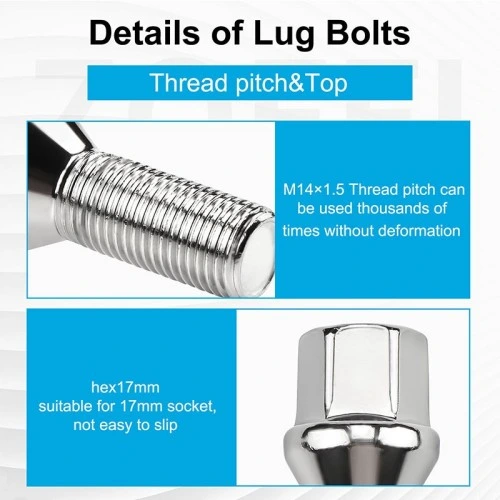 Details of M14x1.5 Locking Conical Seat Wheel Lug Bolts