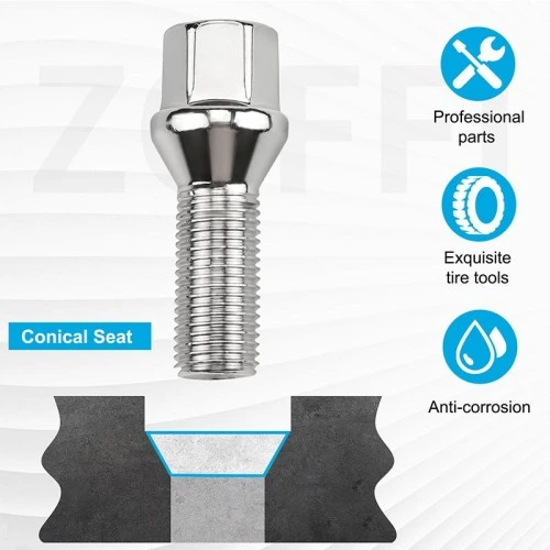 Details of M14x1.5 Locking Conical Seat Wheel Lug Bolts
